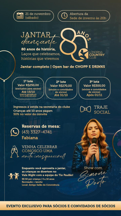 JANTAR LCC 80 ANOS